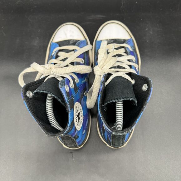 Converse All Star Hi top Chucks Youth Size 1 blue black camo casual school - Picture 5 of 7